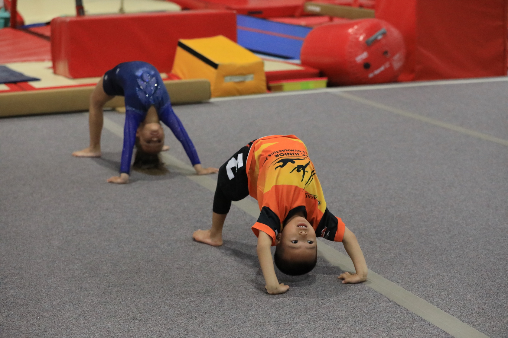 Gymnasts Tumble and Bounce at Summer Camp