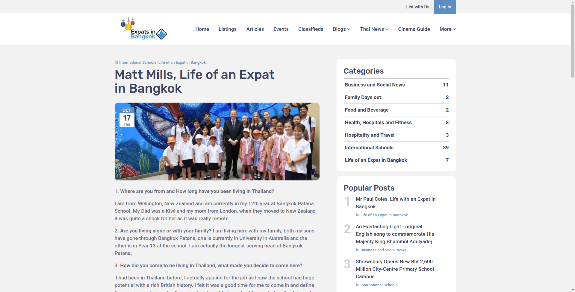 Matt Mills Expat Life in Bangkok