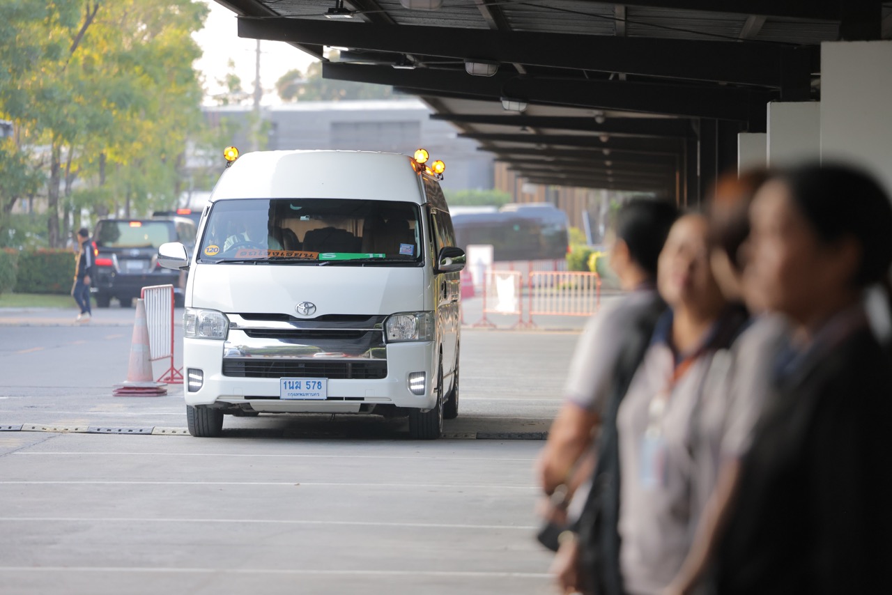 school bus approaching pickup