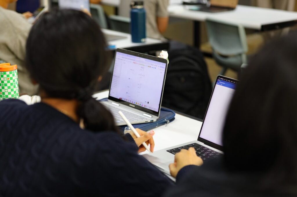 students working on computers